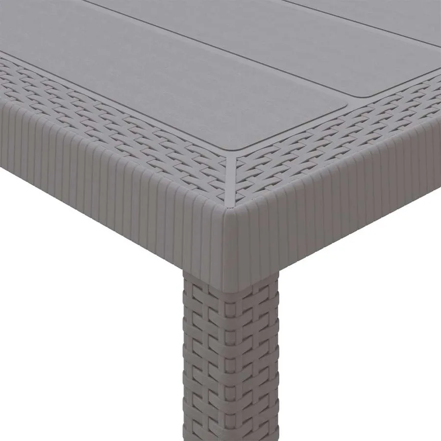 Table de Jardin Gris clair 200 x 100 x 73 cm polyrotin - 7