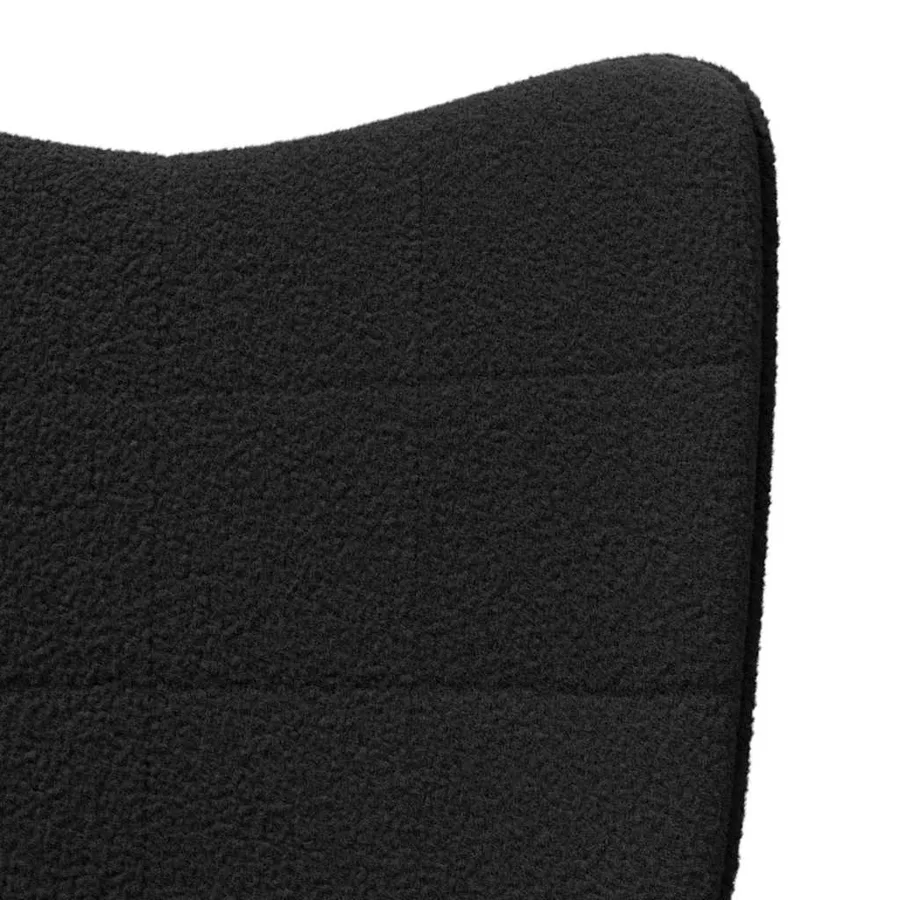 Chaise à bascule Noir Tissu Sherpa - 7