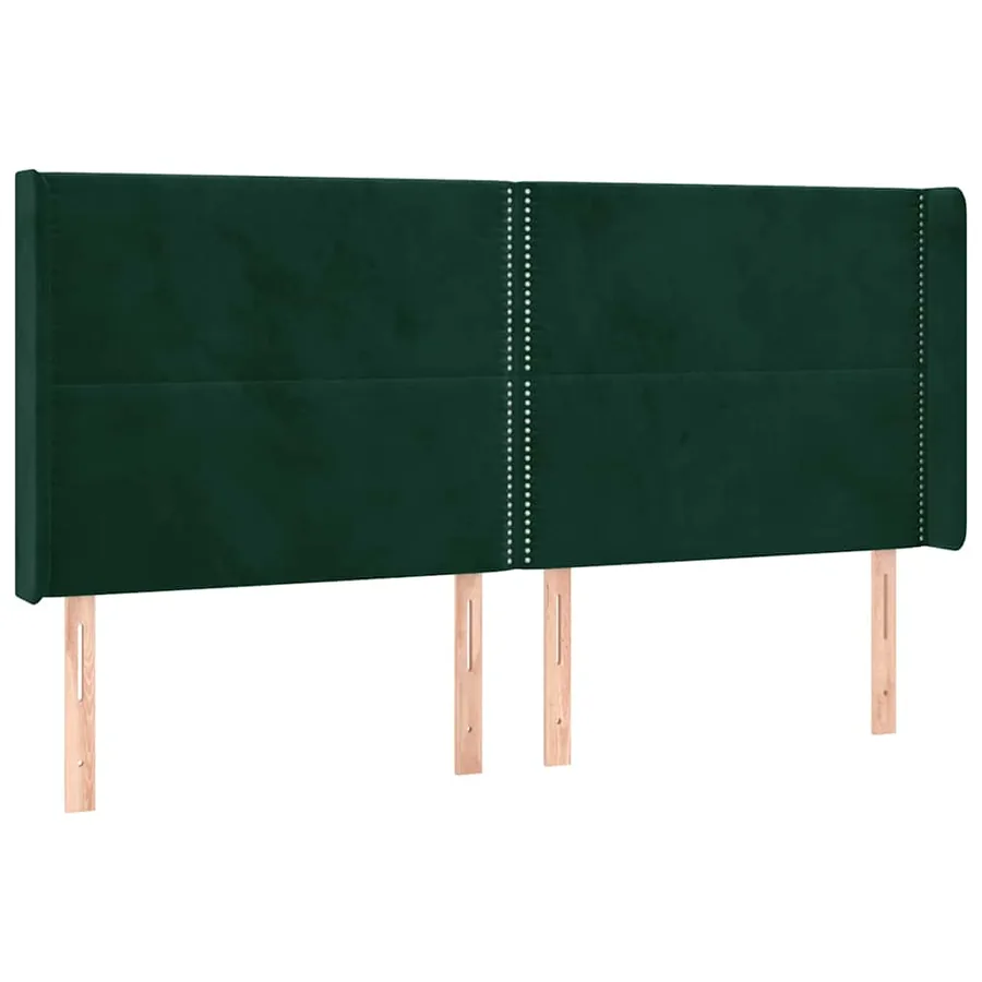 Tête de lit à LED Vert foncé 183x16x118/128 cm Velours - 3