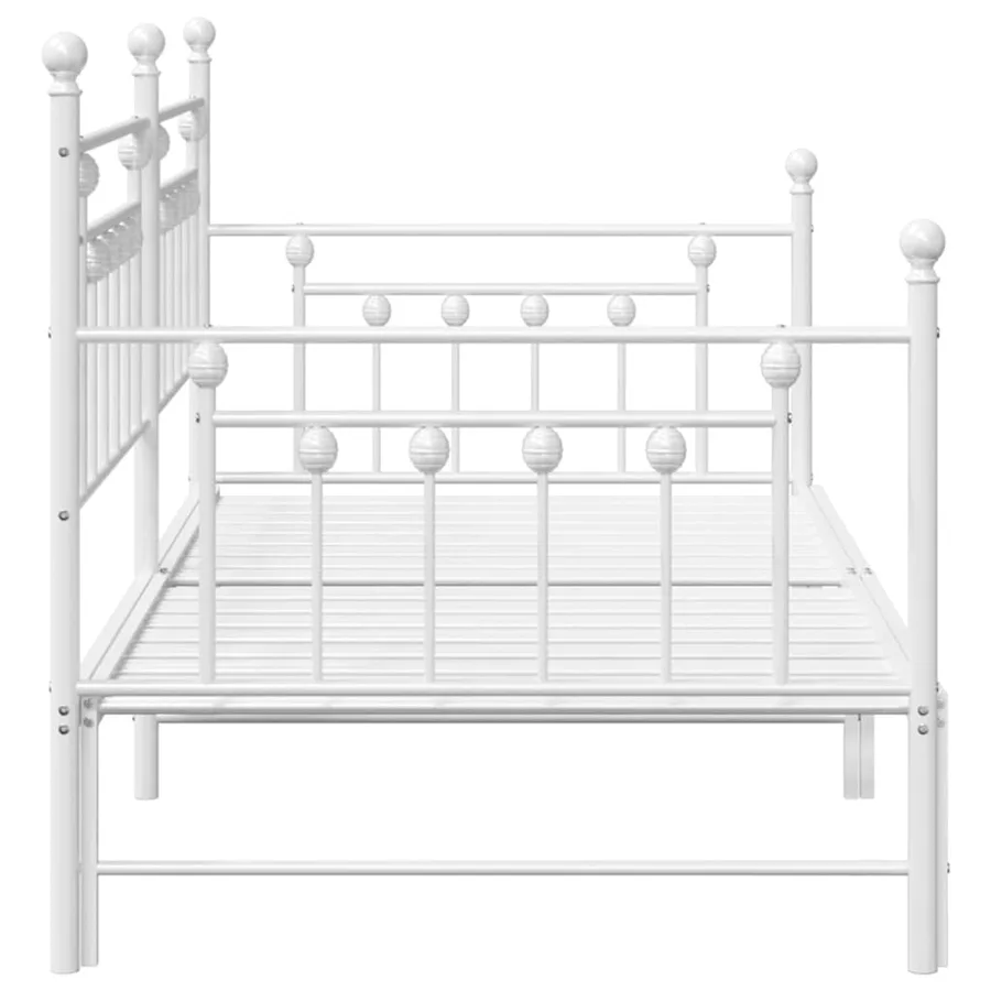 Cadre de lit de jour Blanc 100 x 190 cm Acier - 6
