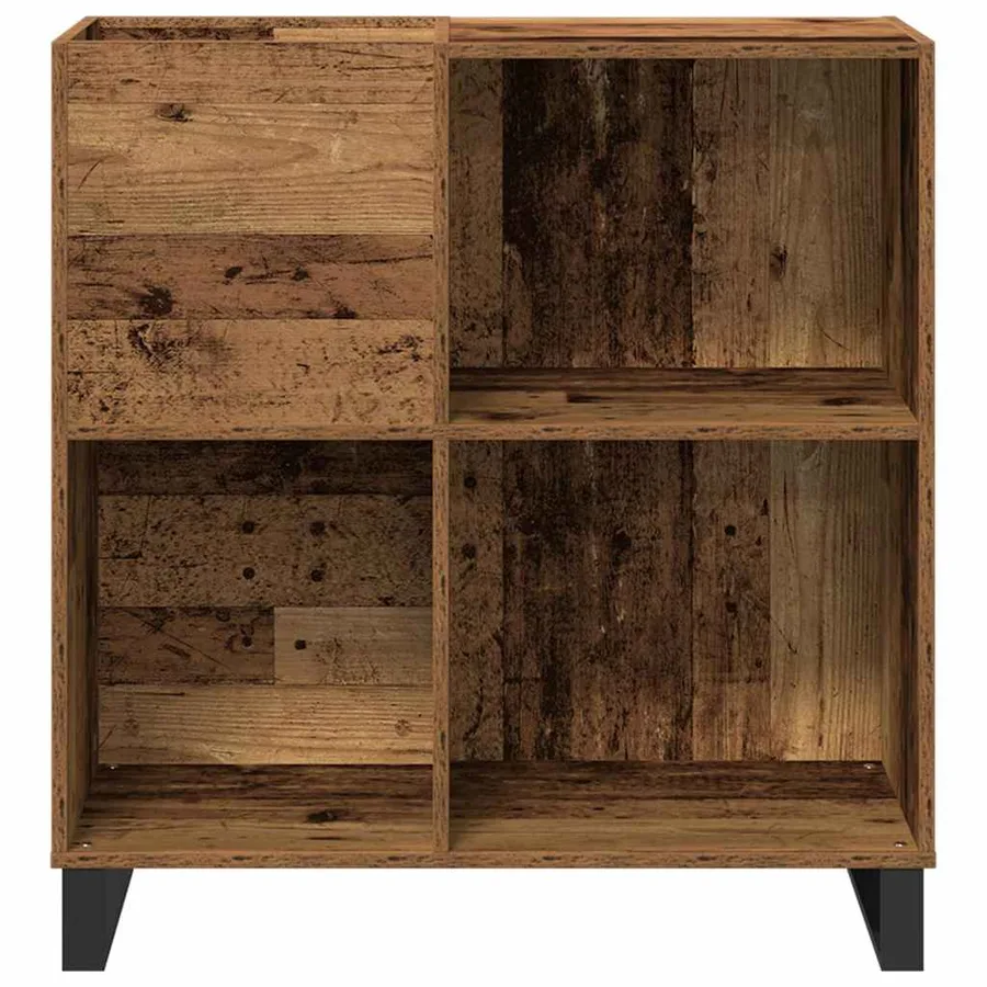 Meuble à vinyles avec étagère Bois ancien 84,5 x 38 x 89 cm - 5