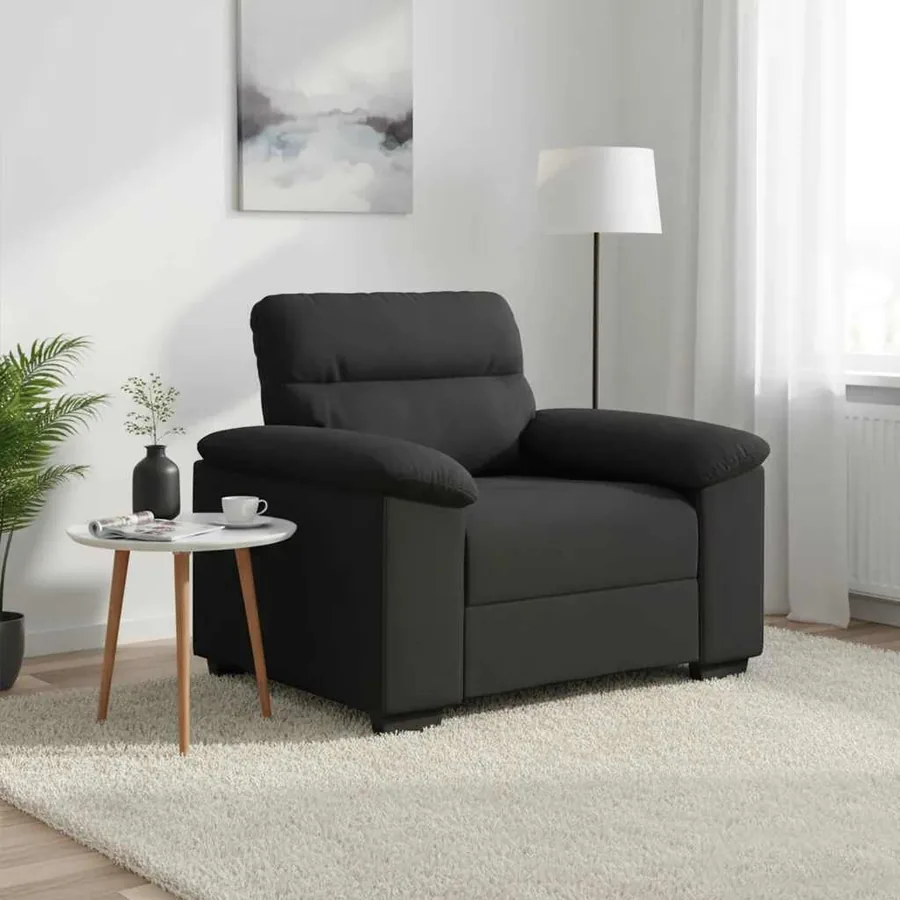 Fauteuil noir 100x81x84 cm tissu