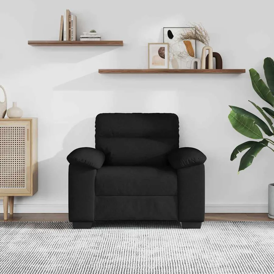 Fauteuil noir 100x81x84 cm tissu - 3
