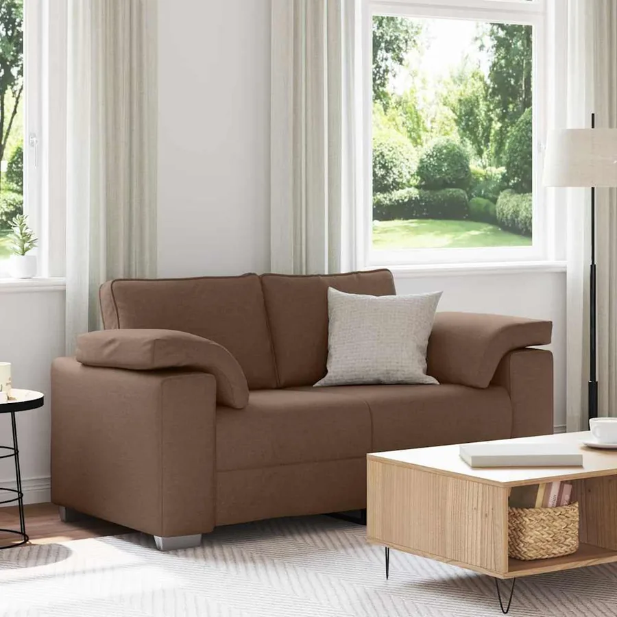 Canapé deux places Marron 160 cm tissu