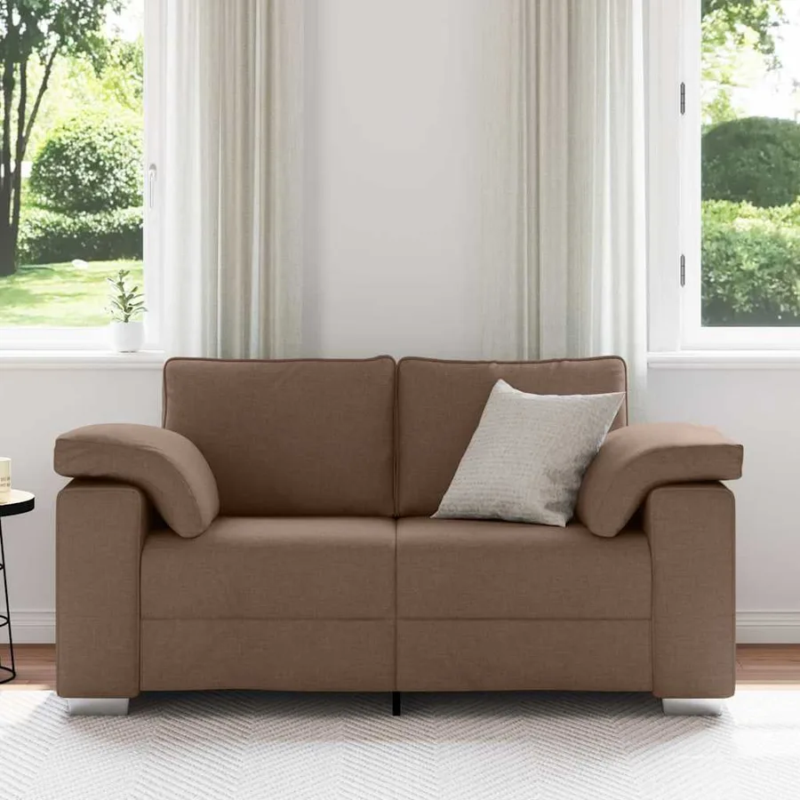 Canapé deux places Marron 160 cm tissu - 3