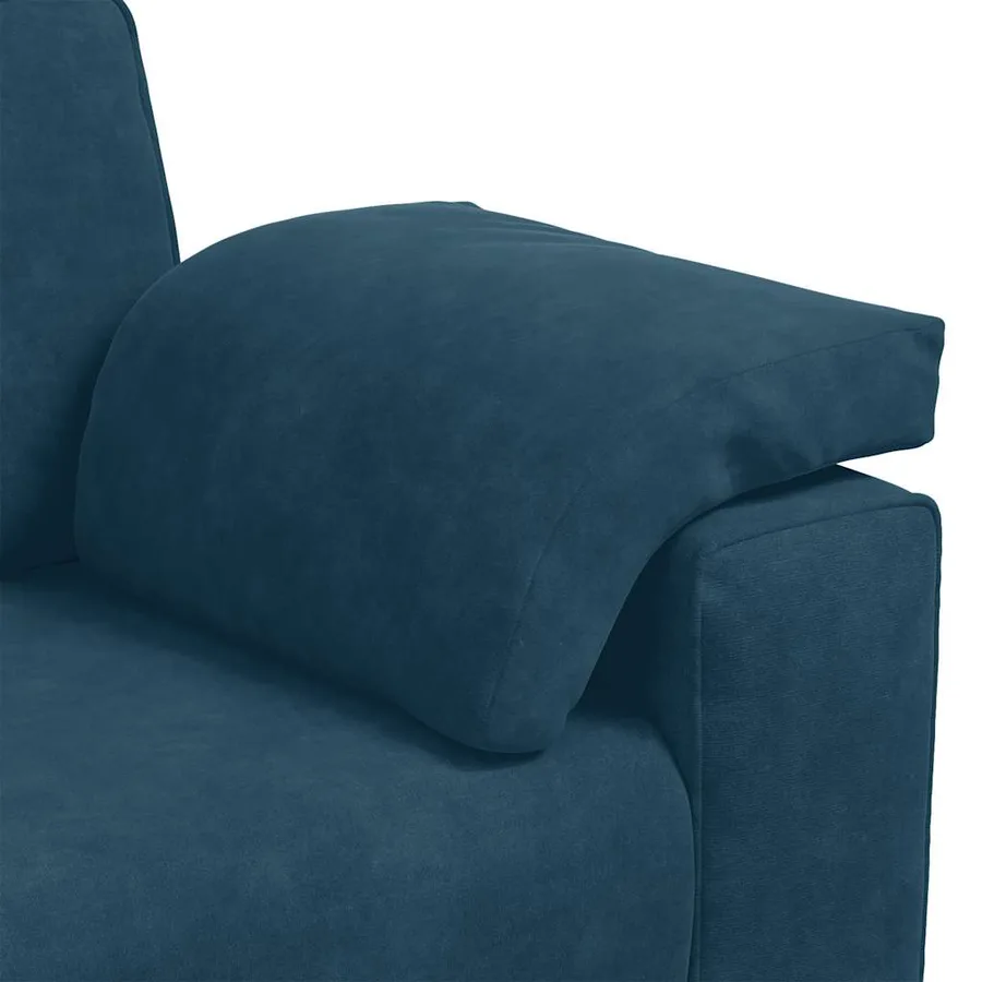Ensemble canapé 2 pcs avec coussins velours bleu - 8