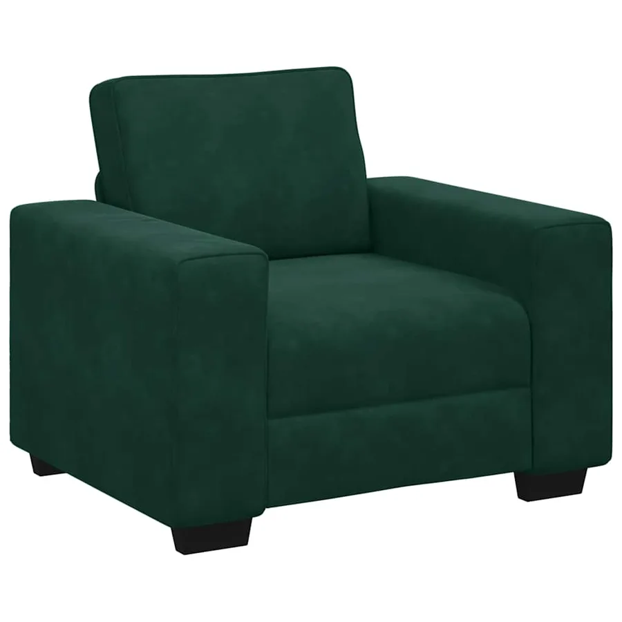 Fauteuil canapé vert foncé 100x77x82 cm velours - 2