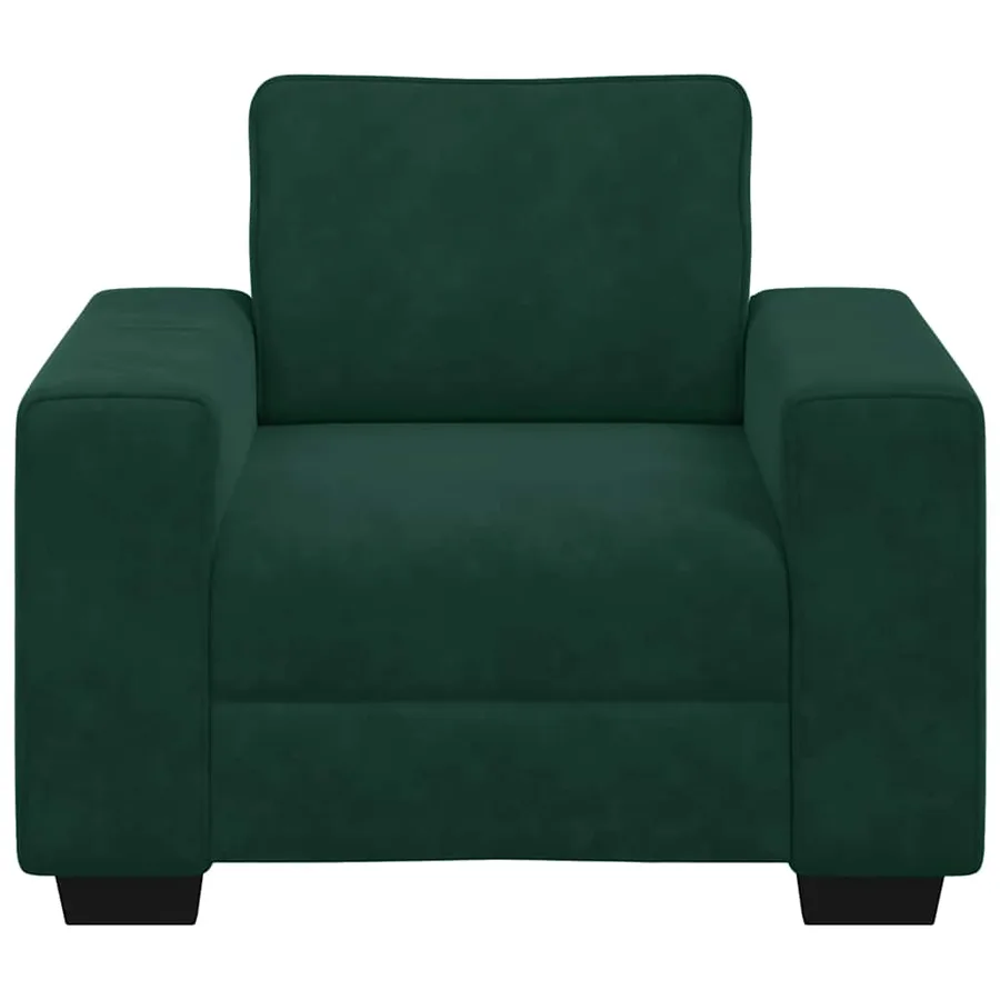 Fauteuil canapé vert foncé 100x77x82 cm velours - 4