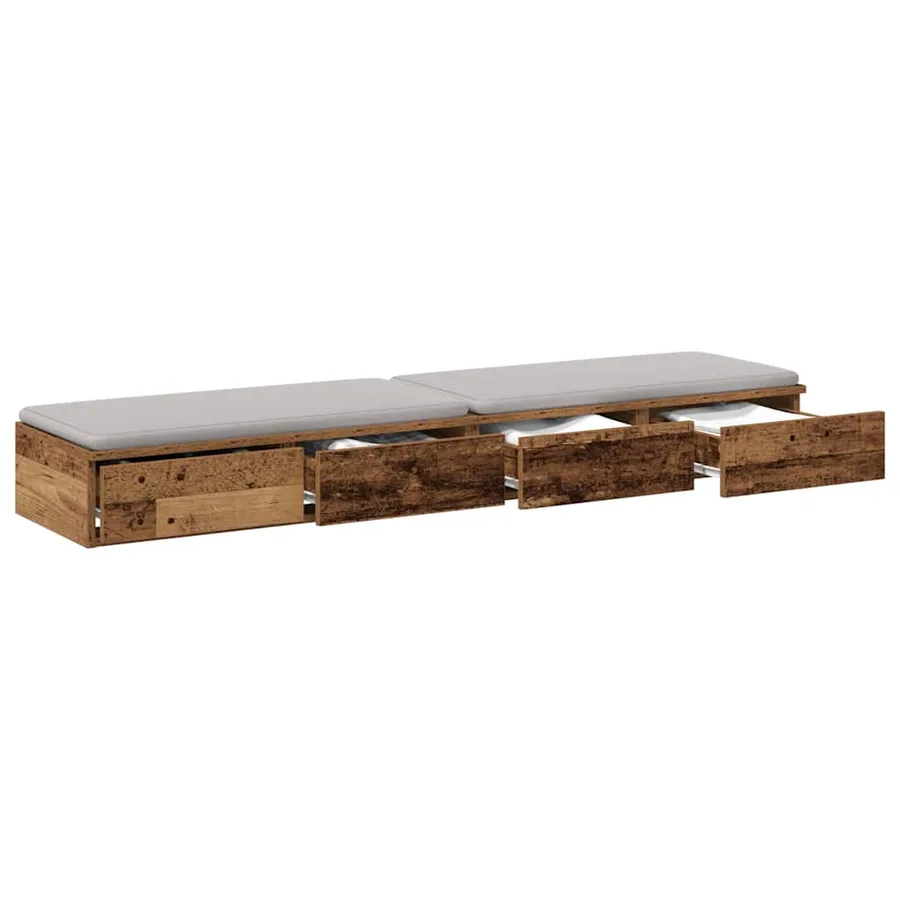 Tiroirs de lit avec tiroir Bois ancien 140 x 36,5 x 16,5 cm - 3