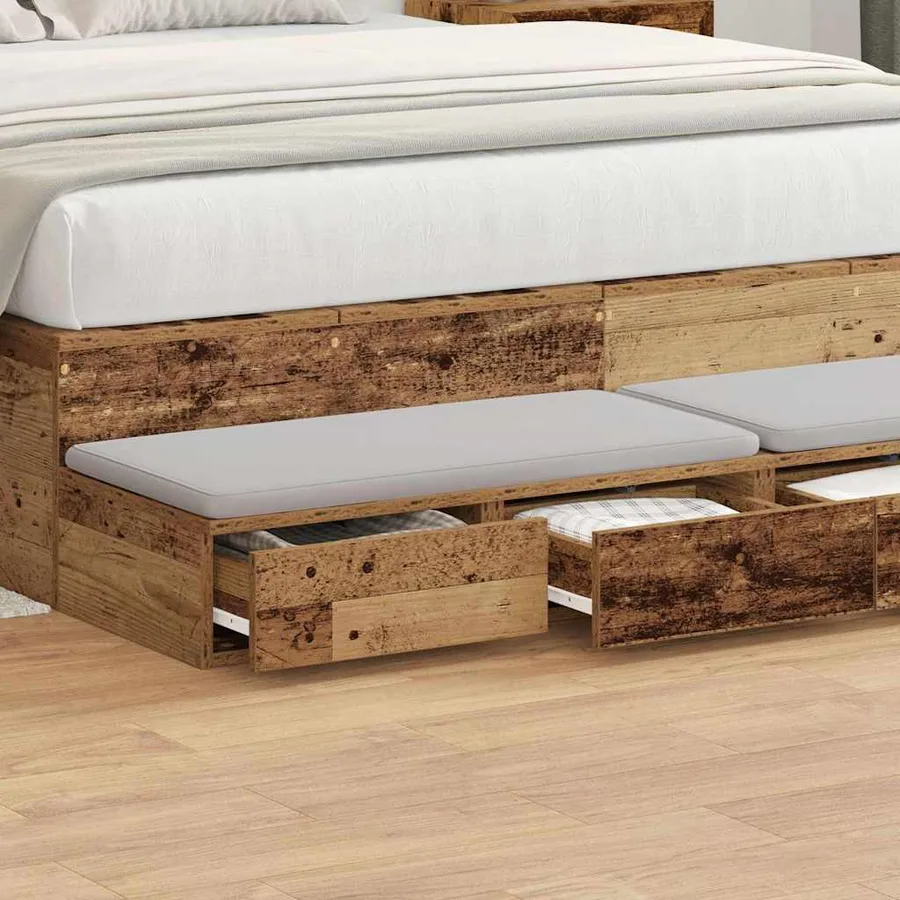 Tiroirs de lit avec tiroir Bois ancien 140 x 36,5 x 16,5 cm - 4