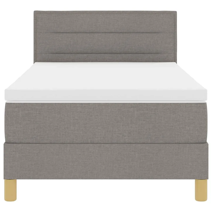 Lit à ressorts avec coussin Taupe 90 x 190 cm tissu - 7