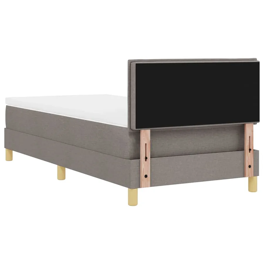 Lit à ressorts avec coussin Taupe 90 x 190 cm tissu - 9