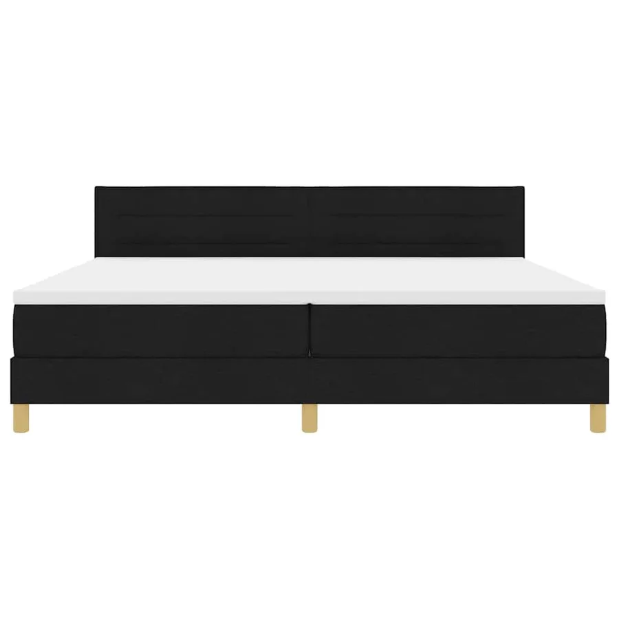 Lit à ressorts avec coussin Noir 200 x 200 cm tissu - 7