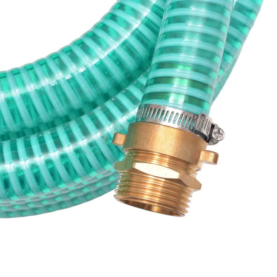 Tuyau d'aspiration avec raccords en laiton 4 m 25 mm Vert - 5