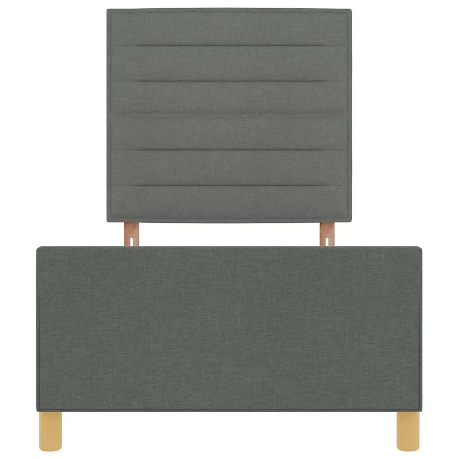 Cadre de lit avec tête de lit Gris foncé 100 x 200 cm tissu - 7