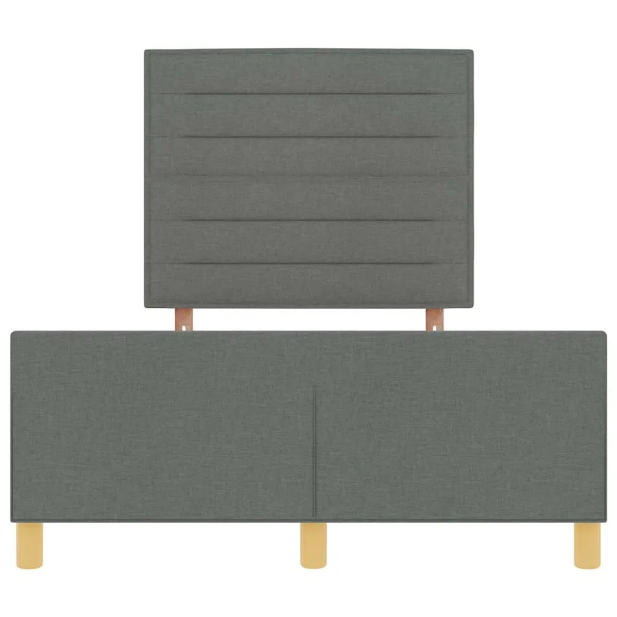 Cadre de lit avec tête de lit Gris foncé 120 x 200 cm tissu - 7