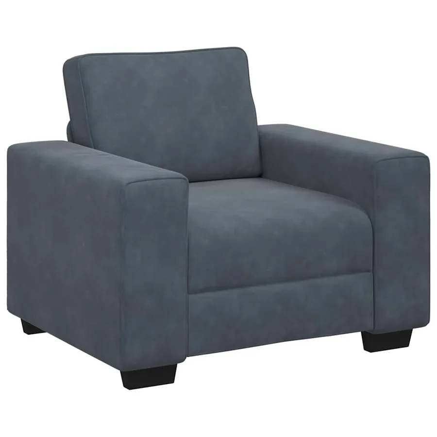 Ensemble de canapés 3 pcs avec coussins Gris foncé Velours - 4