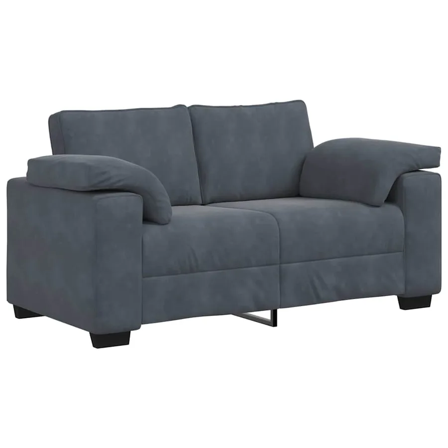 Ensemble de canapés 3 pcs avec coussins Gris foncé Velours - 5