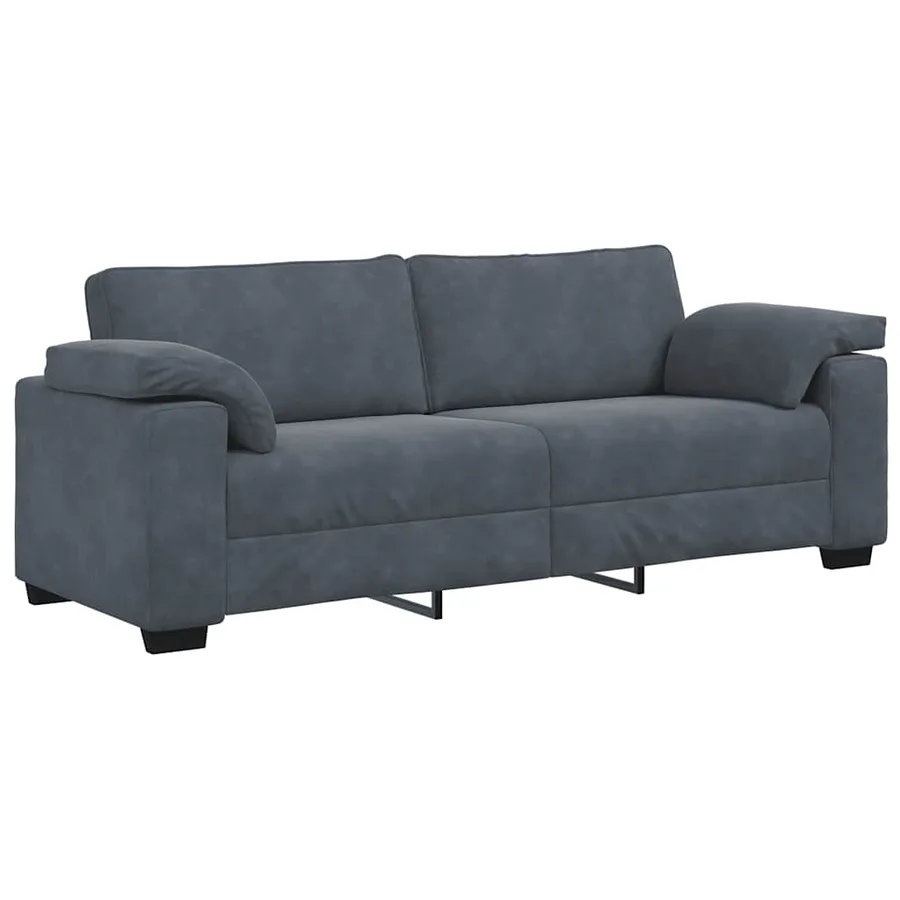 Ensemble de canapés 3 pcs avec coussins Gris foncé Velours - 6