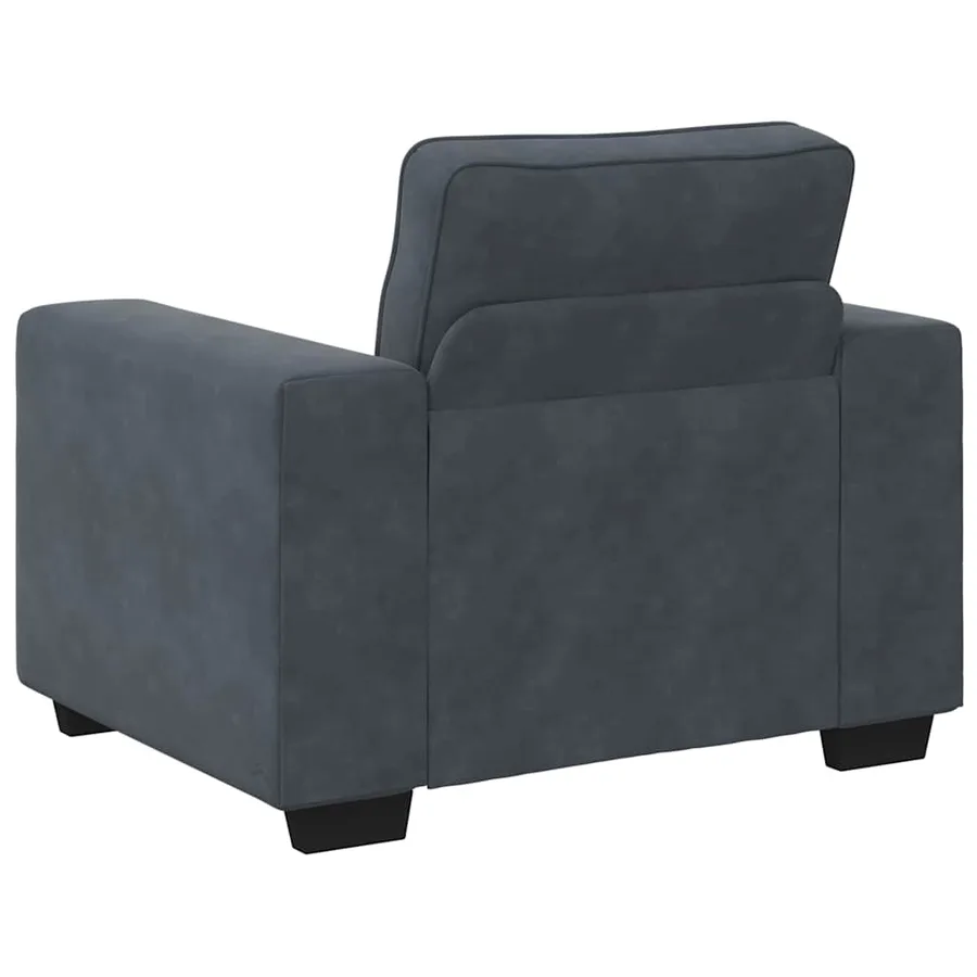 Ensemble de canapés 3 pcs avec coussins Gris foncé Velours - 7