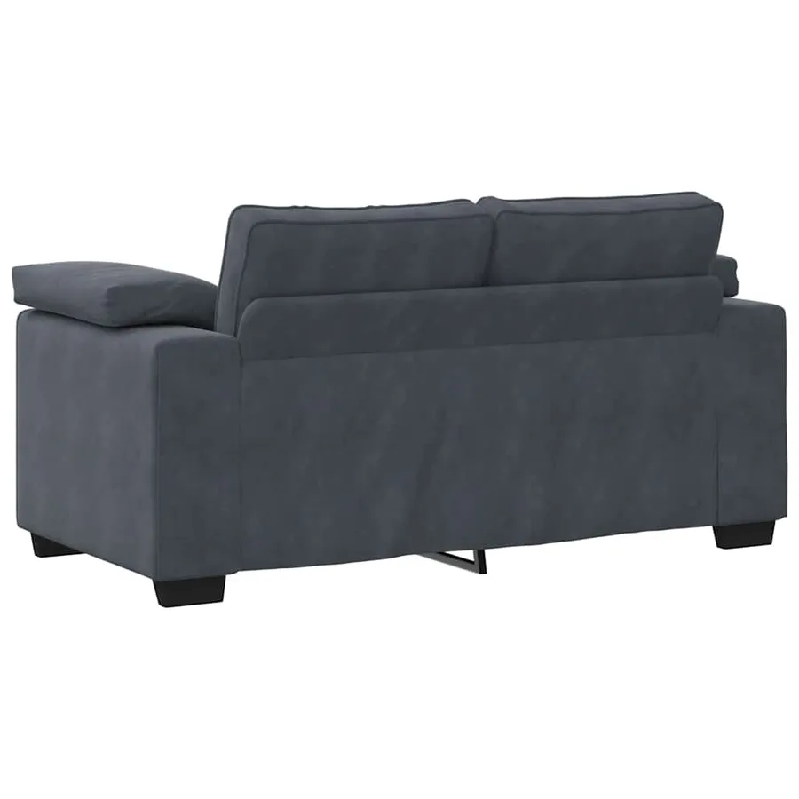 Ensemble de canapés 3 pcs avec coussins Gris foncé Velours - 8