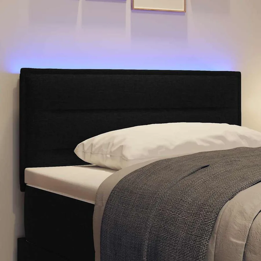 Tête de lit LED avec bandes LED Noir 80 cm tissu - 4