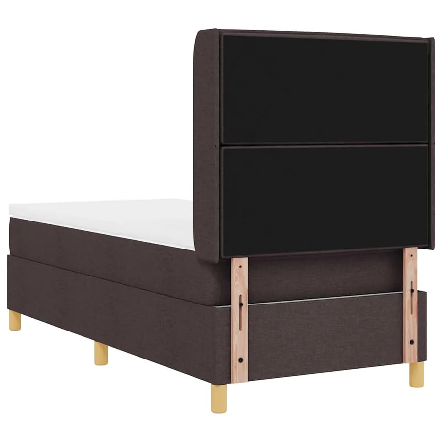 Lit à ressorts avec bandes LED Marron 100 x 200 cm tissu - 8