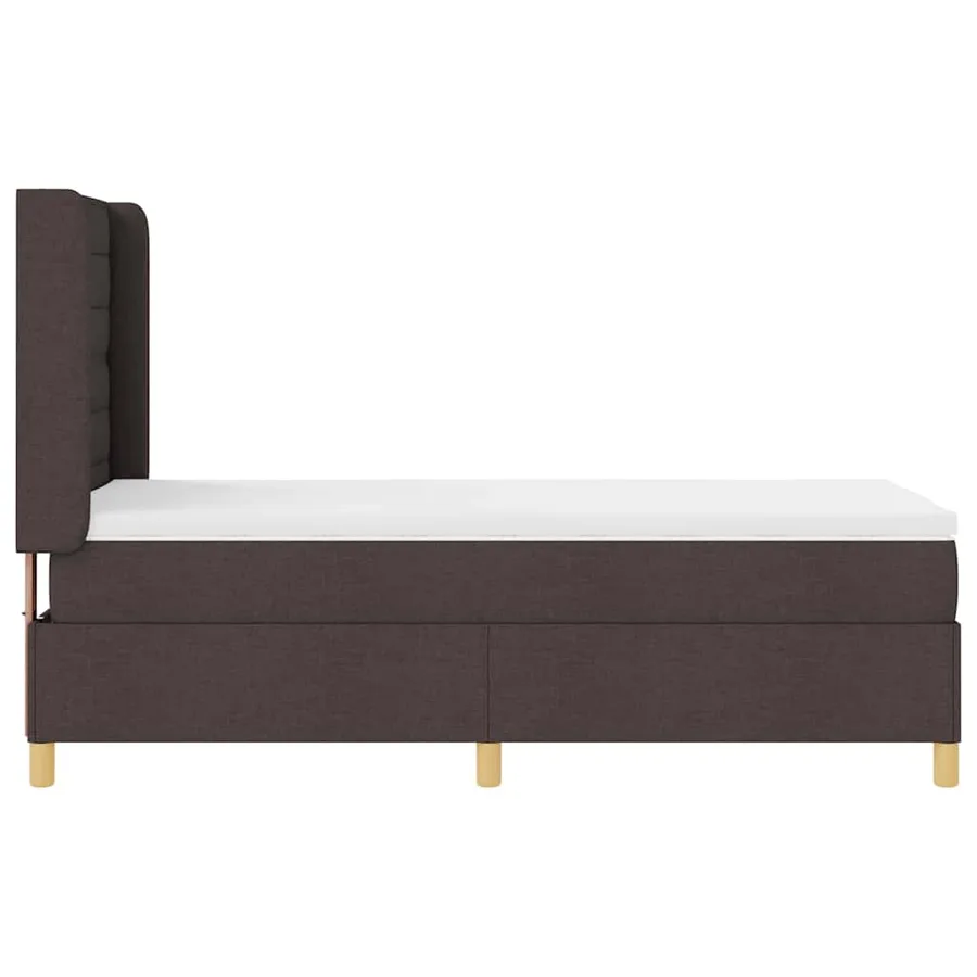 Lit à ressorts avec bandes LED Marron 100 x 200 cm tissu - 9