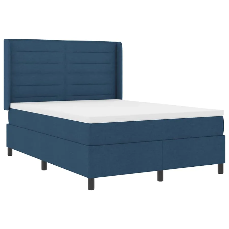 Lit à ressort LED avec matelas Bleu 140 x 200 cm tissu - 2