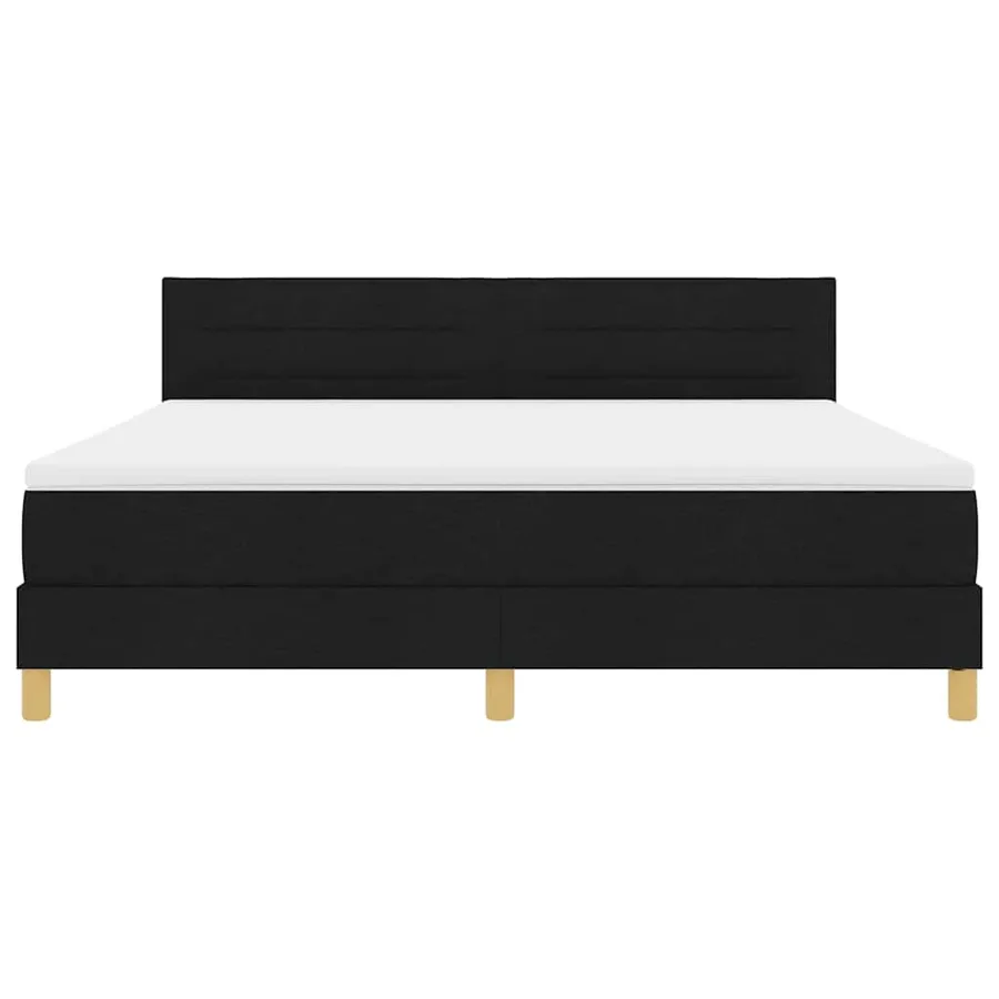 Lit à ressorts avec coussin Noir 180 x 200 cm tissu - 7