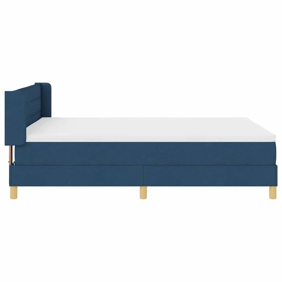 Lit à ressorts avec matelas Bleu 200 x 140 cm tissu - 4