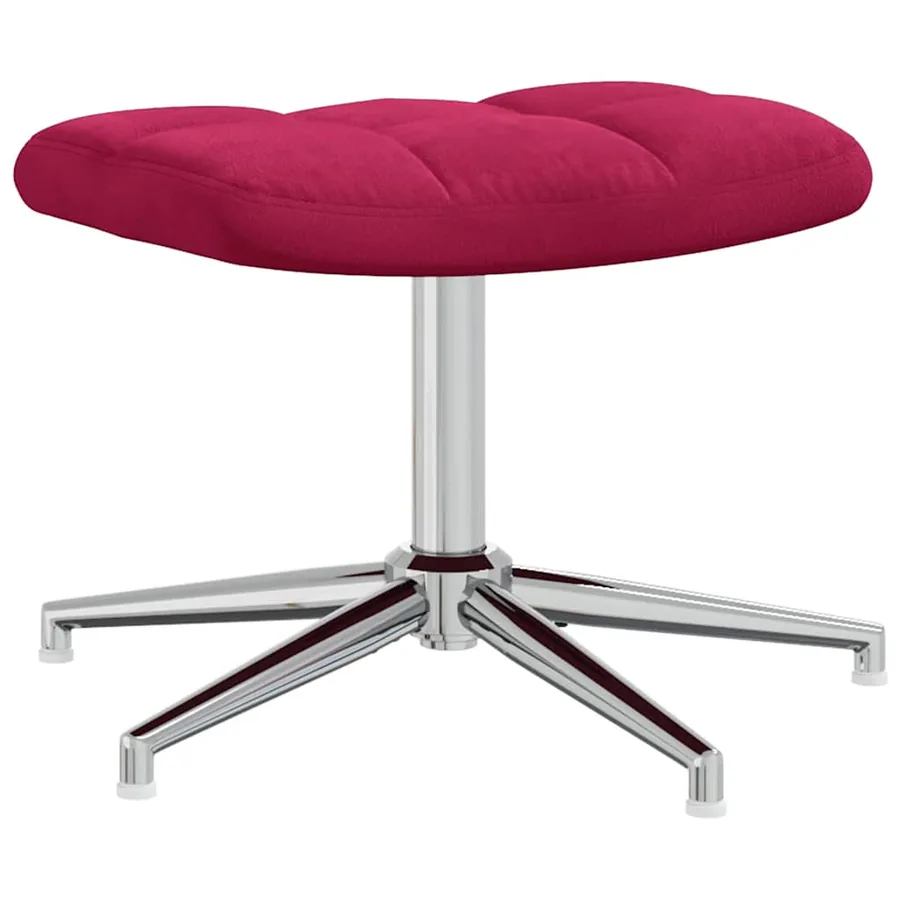 Chaise de relaxation avec tabouret Rouge bordeaux Velours - 7