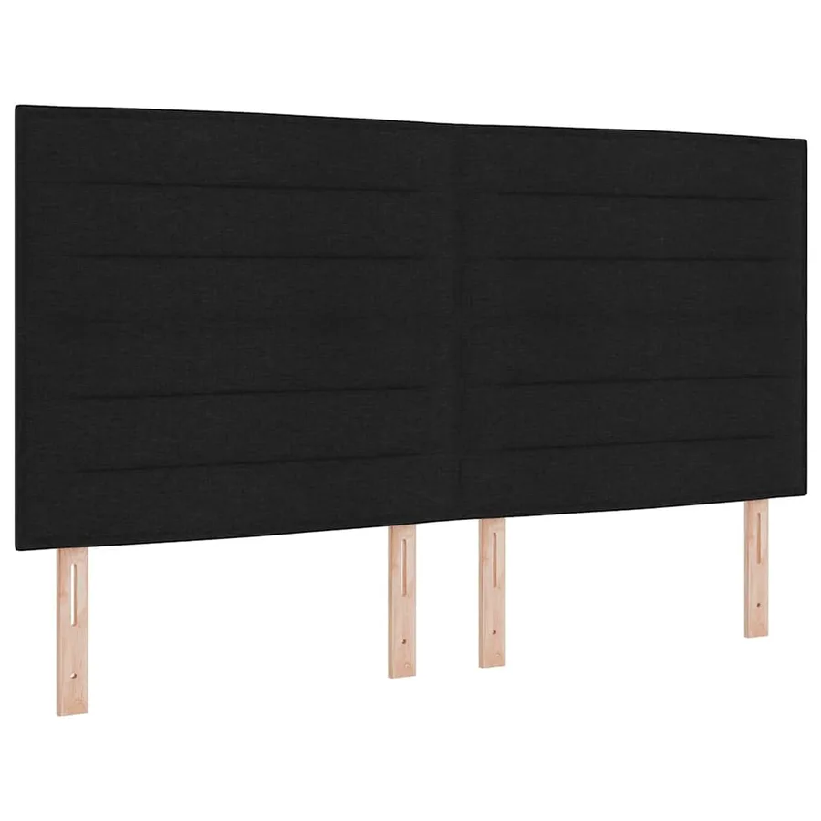 Lit à ressorts avec matelas Noir 180 x 200 cm tissu - 4