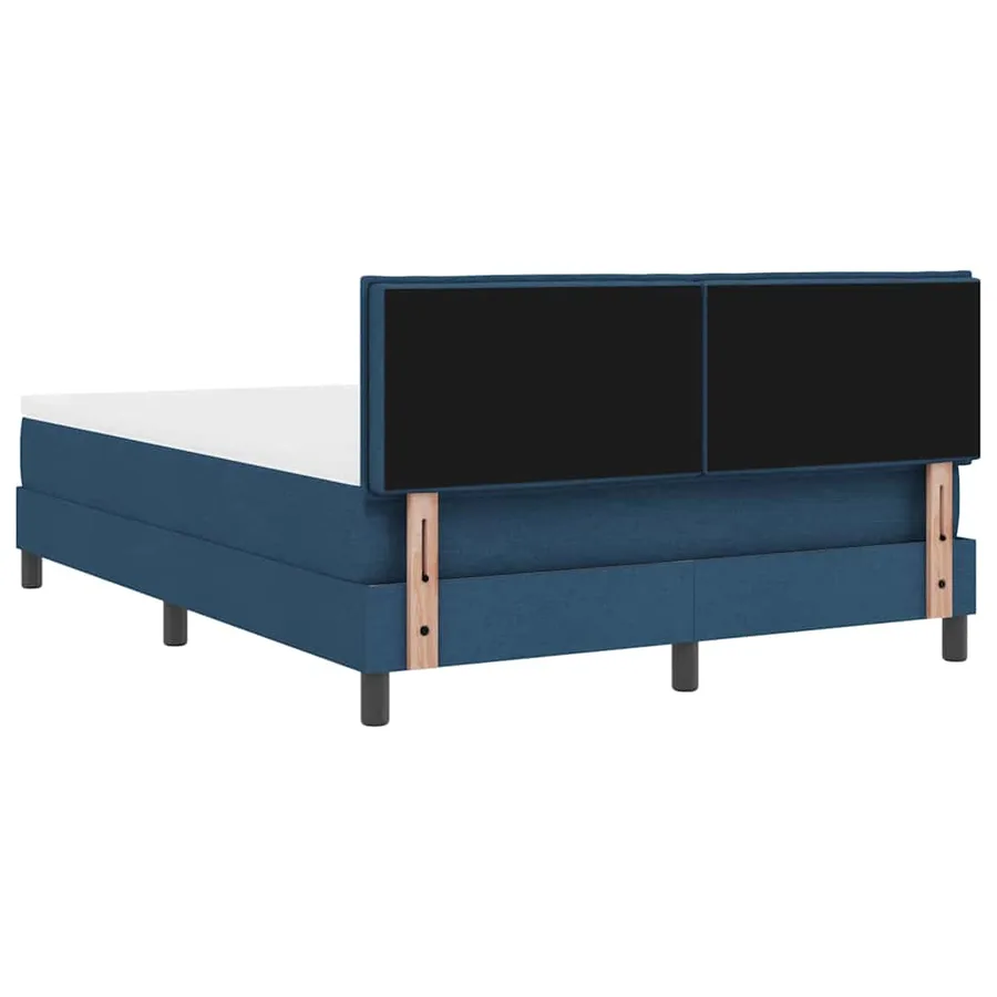 Lit à ressorts avec tête de lit Bleu 140 x 190 cm tissu - 9