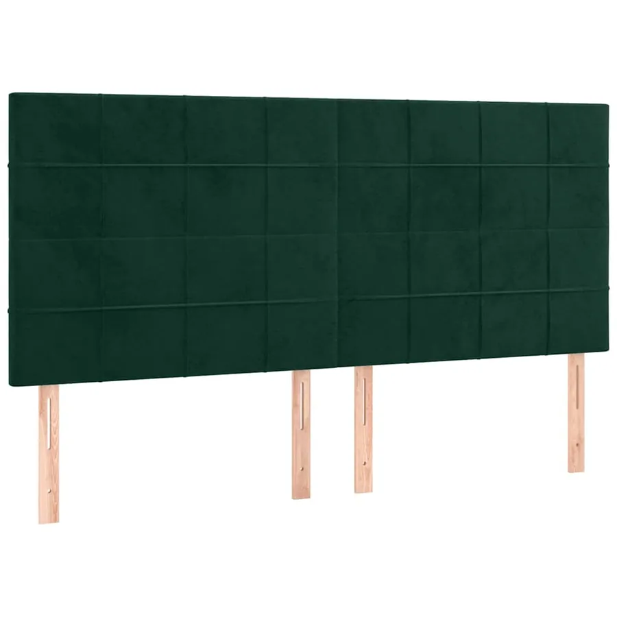 Tête de lit à LED Vert foncé 200x5x118/128 cm Velours - 4