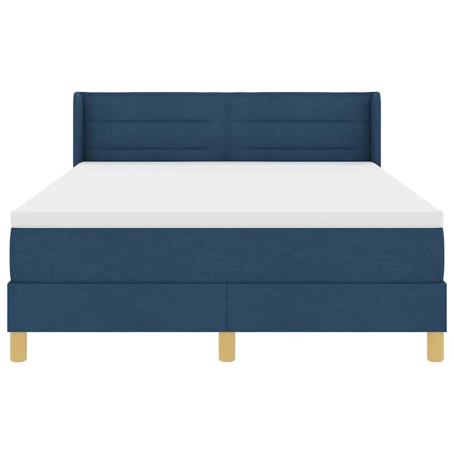 Lit à ressorts avec matelas Bleu 190 x 140 cm tissu - 7