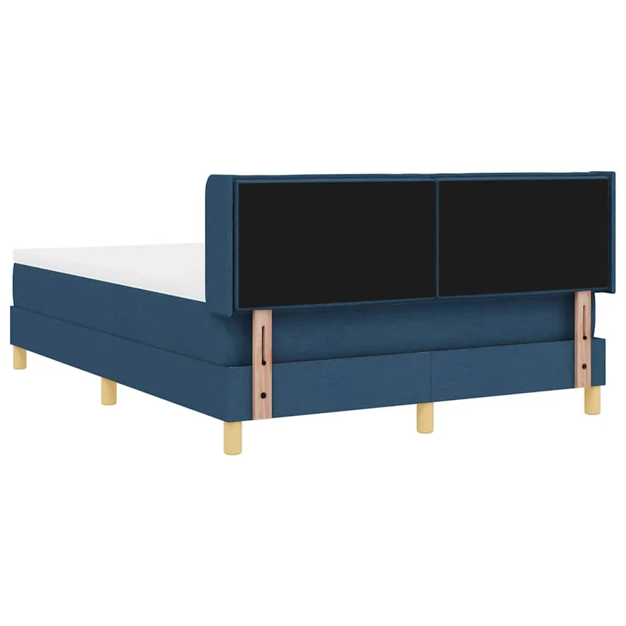 Lit à ressorts avec matelas Bleu 190 x 140 cm tissu - 9