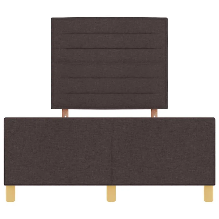 Cadre de lit avec tête de lit Marron foncé 120 x 190 cm tissu - 6