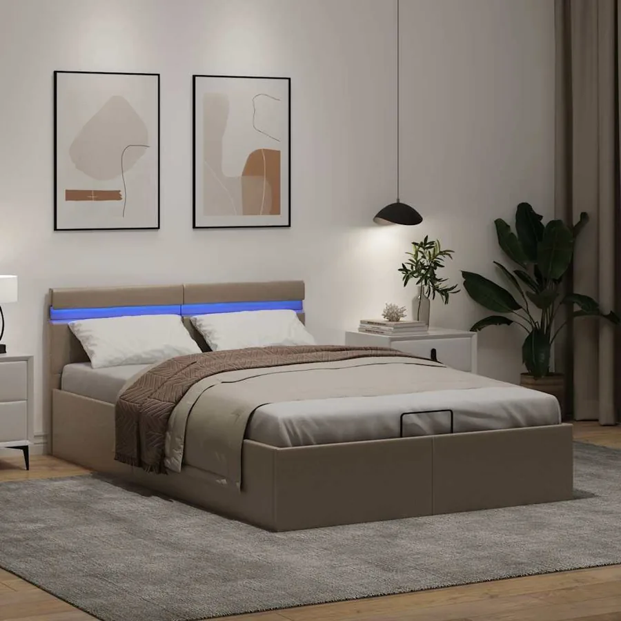Cadre de lit à rangement hydraulique sans matelas 140x200 cm - 5