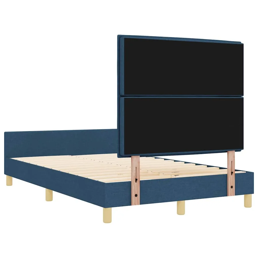 Cadre de lit avec tête de lit Bleu 140 x 200 cm tissu - 9
