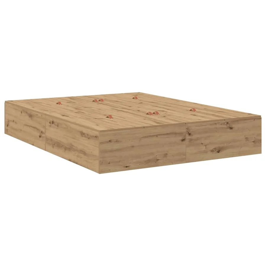Cadre de lit avec rangement avec tiroir Chêne artisanal 150 cm - 2