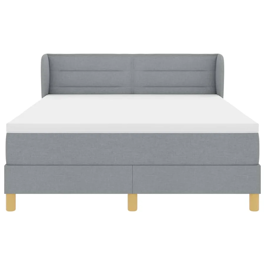 Lit à ressorts avec matelas Gris clair 160 x 200 cm tissu - 7