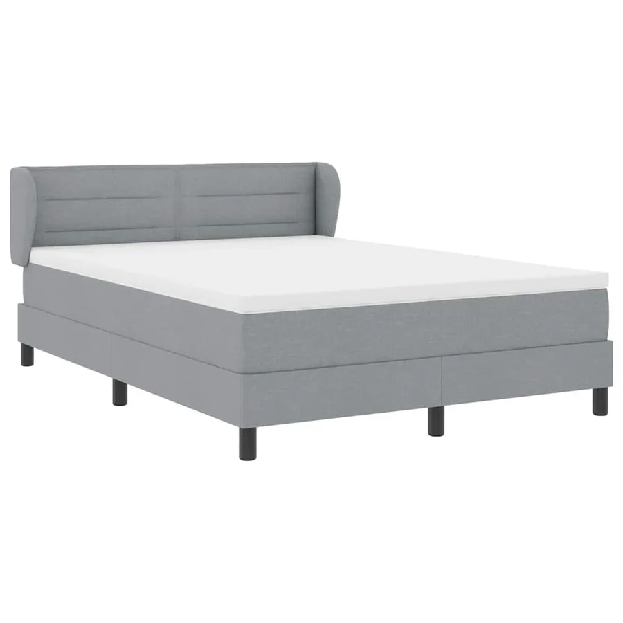 Lit à ressorts avec matelas Gris clair 160 x 200 cm tissu - 6