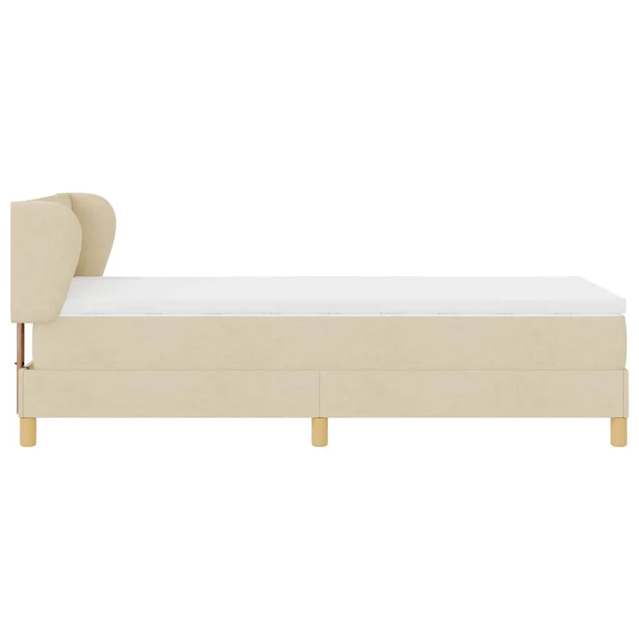 Lit à ressorts avec matelas Crème 100 x 200 cm tissu - 7