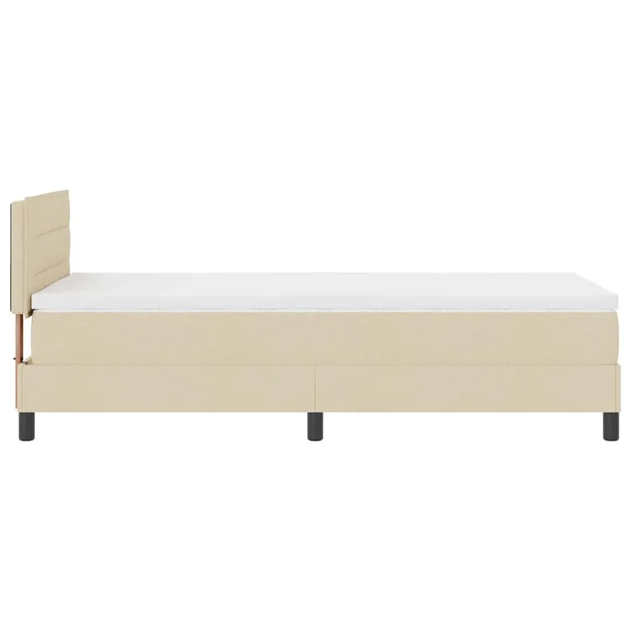 Lit à ressorts avec matelas avec LED Crème 100 x 200 cm tissu - 9
