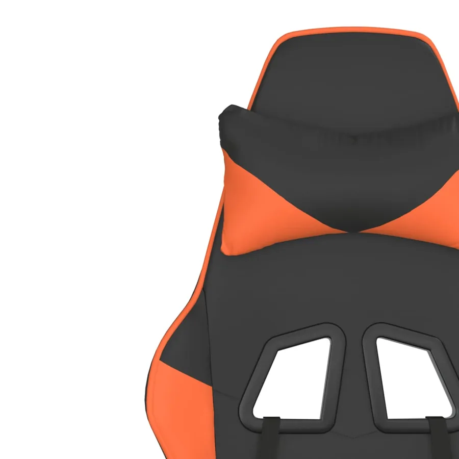 Chaise de jeu de massage Noir et orange Similicuir - 11