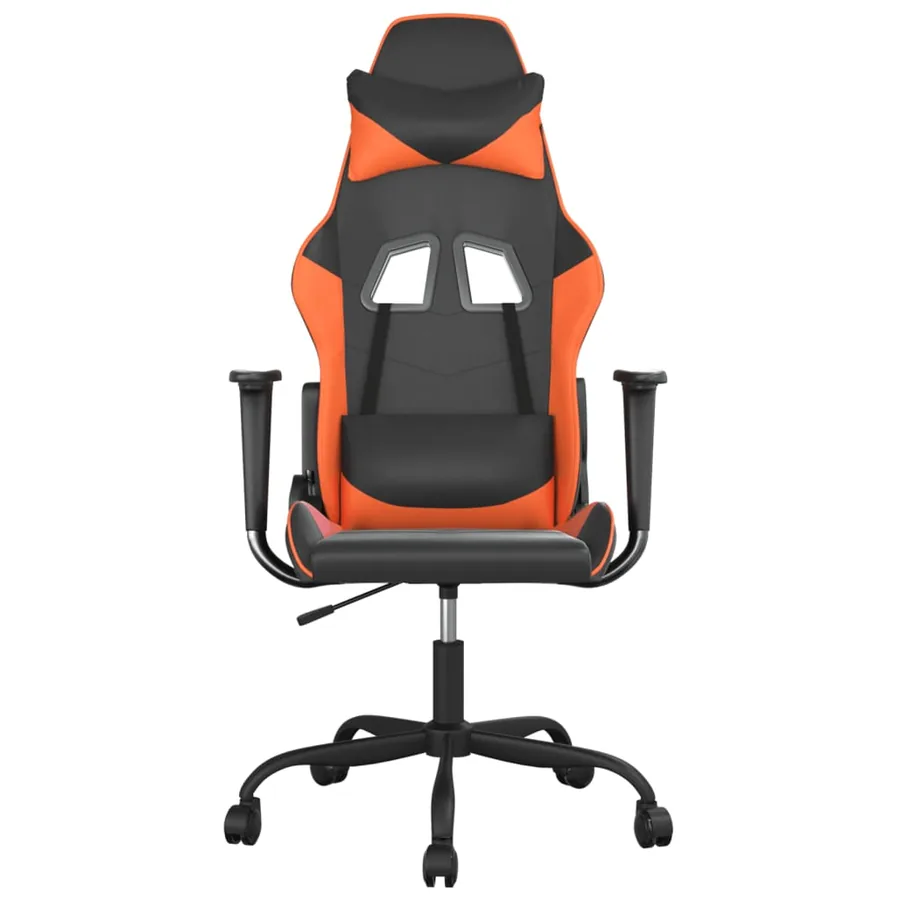 Chaise de jeu de massage Noir et orange Similicuir - 3