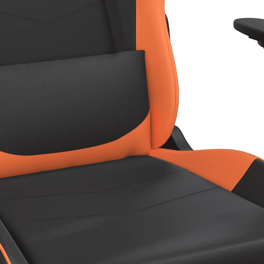 Chaise de jeu de massage Noir et orange Similicuir - 8
