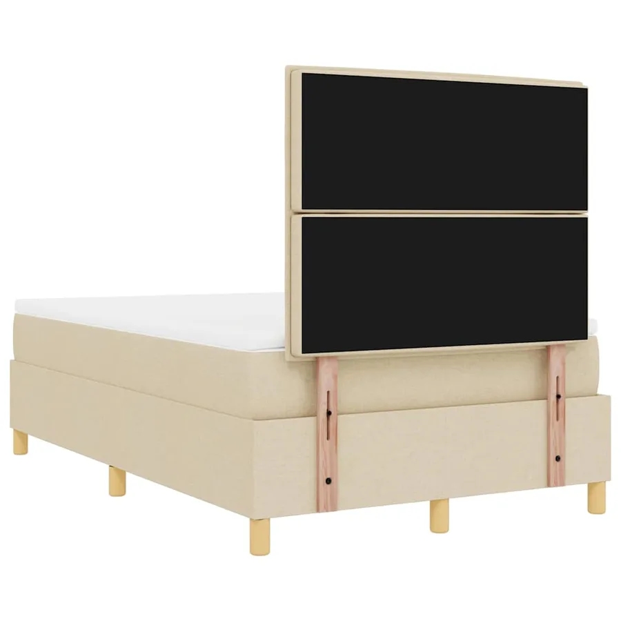 Lit à ressorts avec matelas Crème 120 x 200 cm tissu - 9
