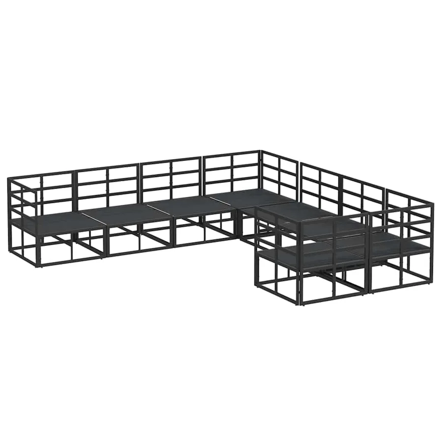 Ensemble de canapé de jardin avec coussin 8 pcs Noir Acier - 5